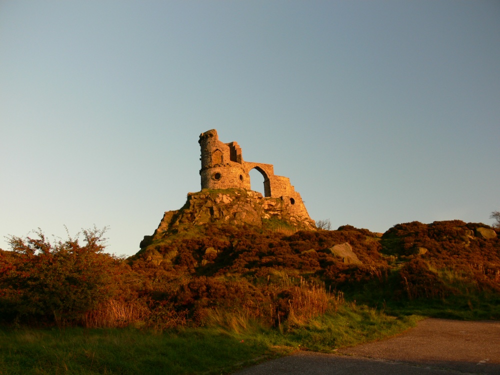 Photograph of Mow Cop at sunset