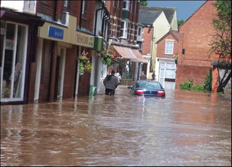Photograph of Floods at Tenbury Wells, Worcestershire