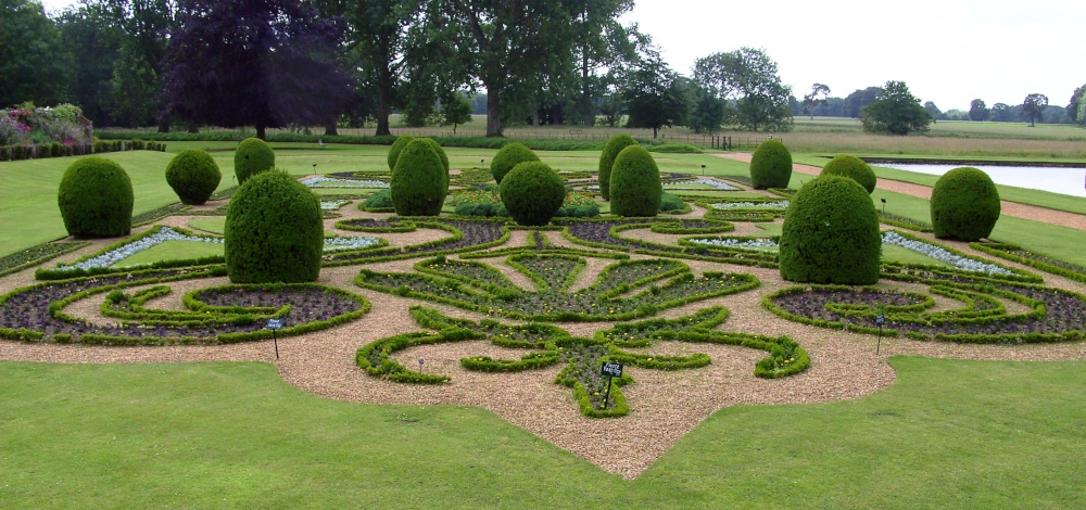 Photograph of The formal garden at Oxburgh Hall