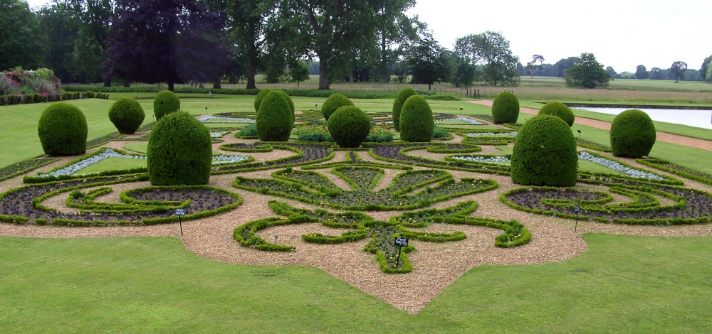 The formal garden at Oxburgh Hall photo by Barbara Whiteman