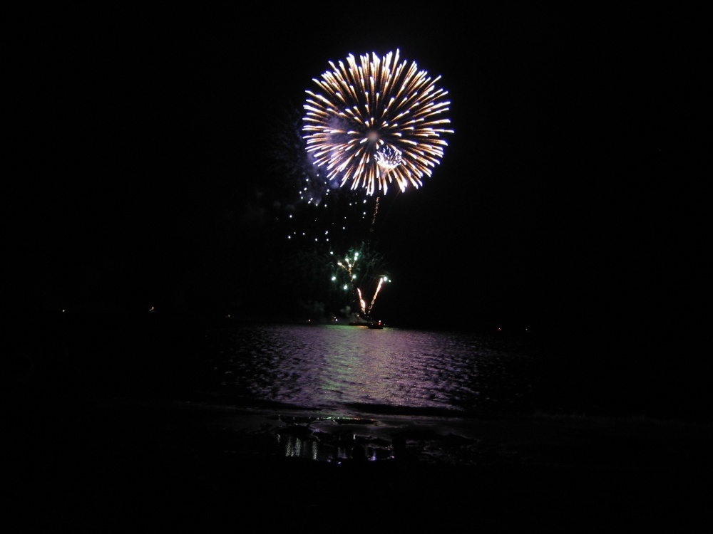 Photograph of Fireworks out at Sea, Sandbanks, Poole, Dorset