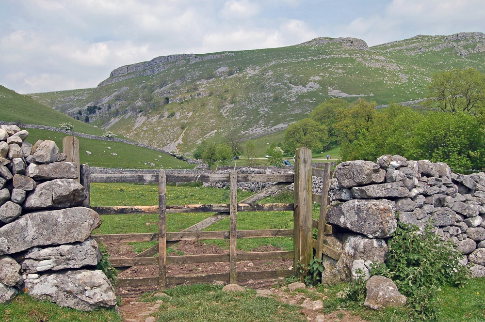 View across to Gordale Scar, Malham in North Yorkshire