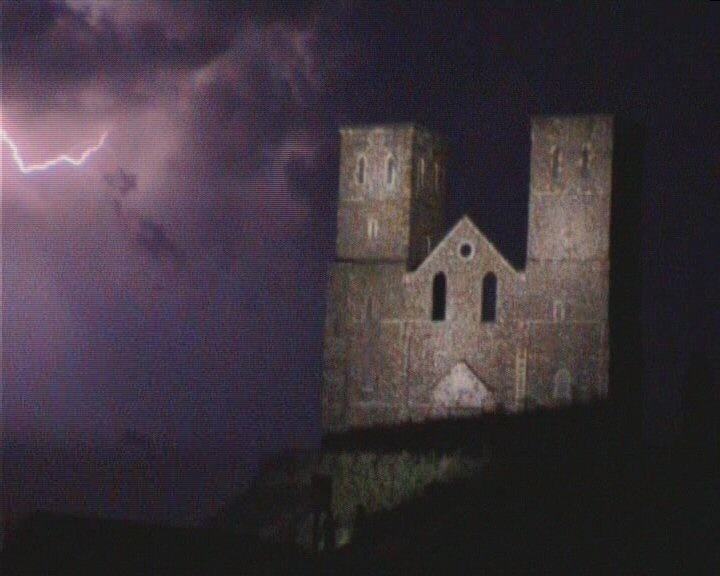 Reculver Towers during a storm, Kent