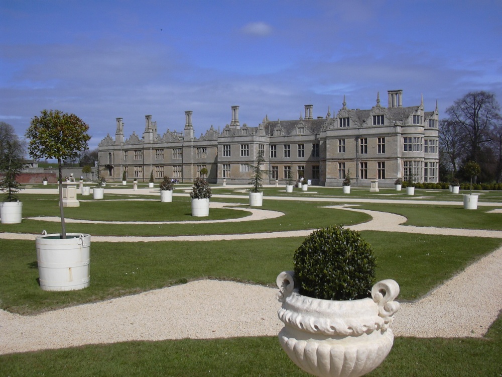 Restored formal gardens at Kirby Hall, Corby, Northamptonshire photo by Steve Willimott