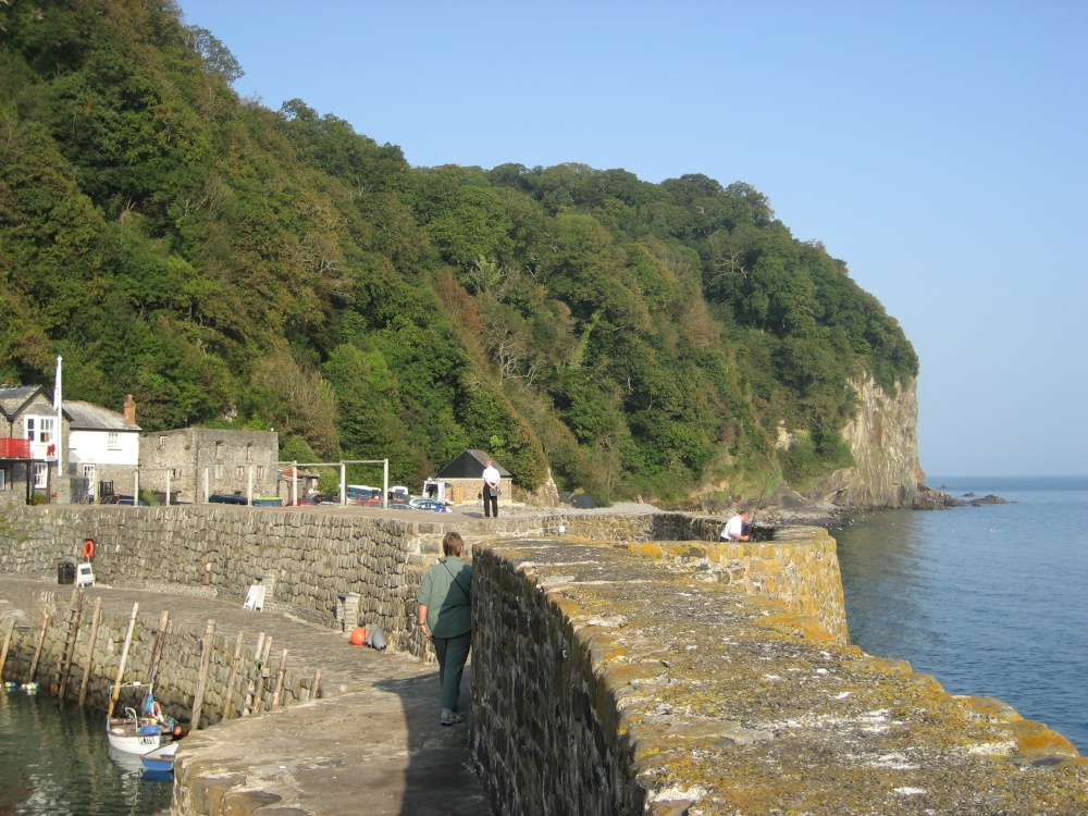 View from harbour wall in Clovelly, Devon