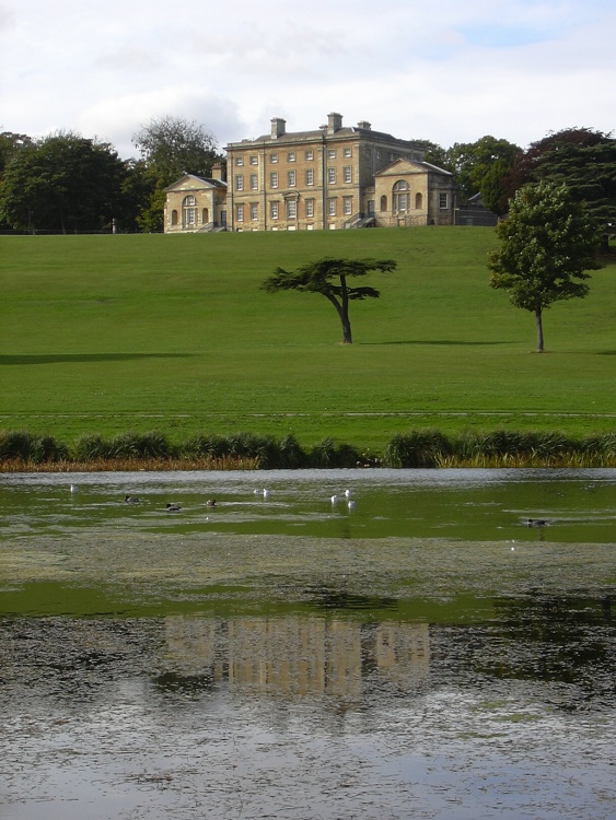 Cusworth Hall & Museum from the upper lake, Doncaster, South Yorkshire