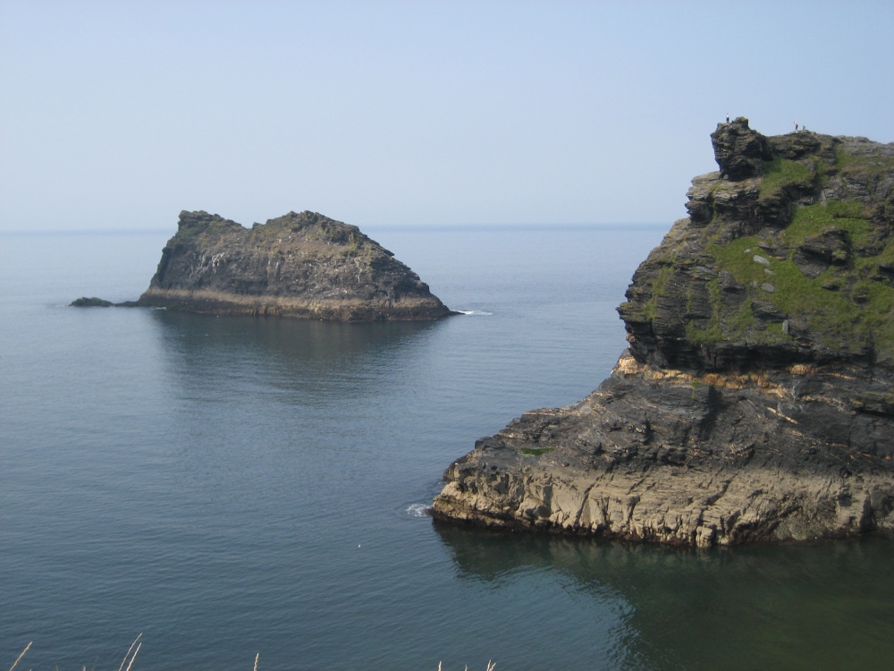 At the harbour entrance of Boscastle, Cornwall