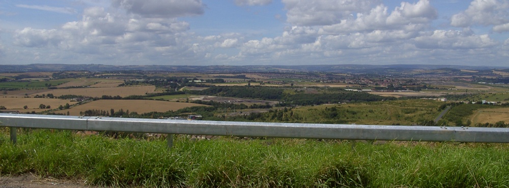 A view from the top of Bolsover looking across Derbyshire