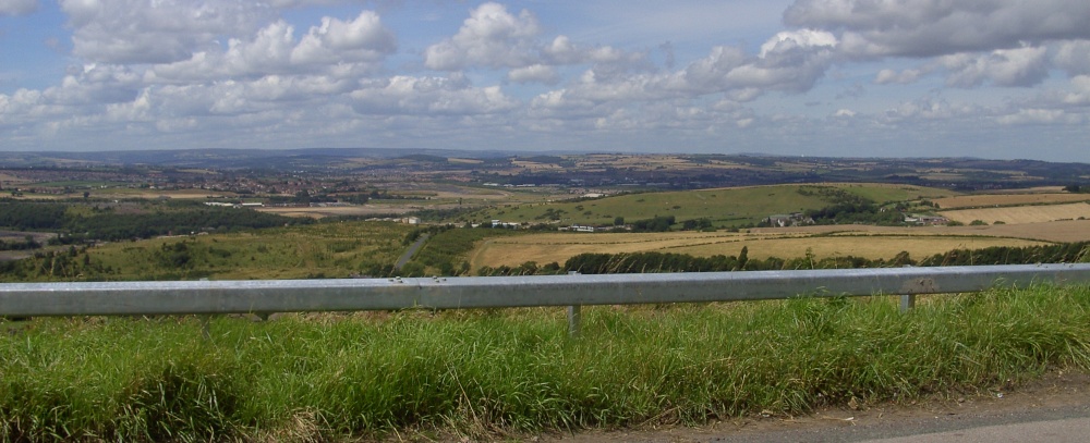 The view from the top of Bolsover looking across Derbyshire