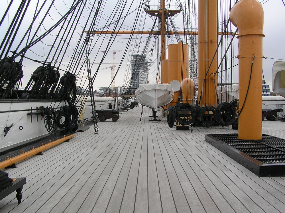The deck of HMS Warrior at Portsmouth, Hampshire