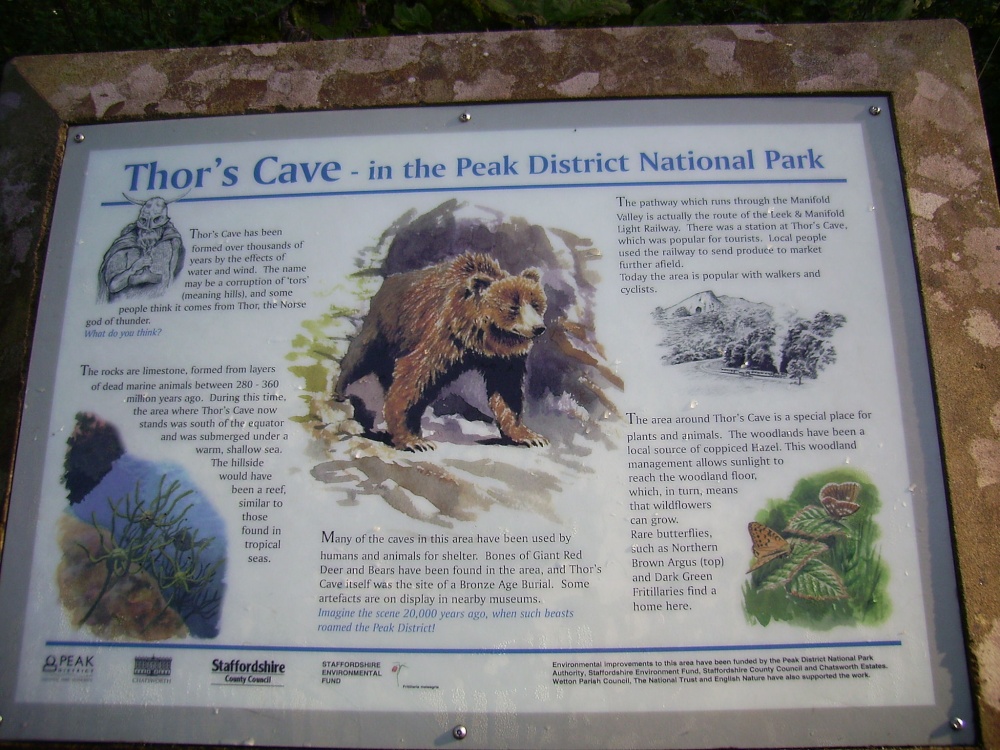 The guide to Thors Cave near Wetton Mill