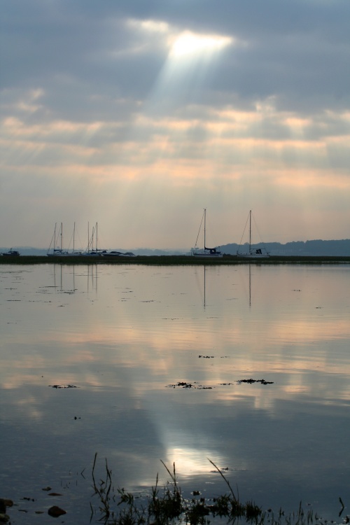 Looking across the Solent from Keyhaven in Hampshire