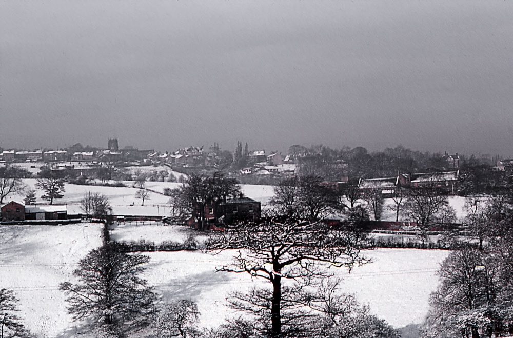 Photograph of Almondbury from Farnley Line on a winters day