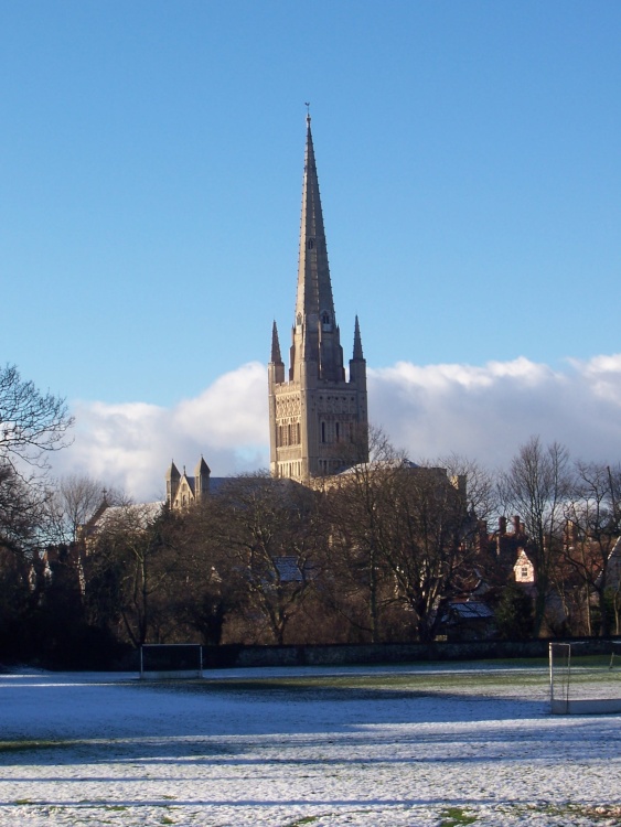 Norwich Cathedral, Norfolk, taken from the riverside