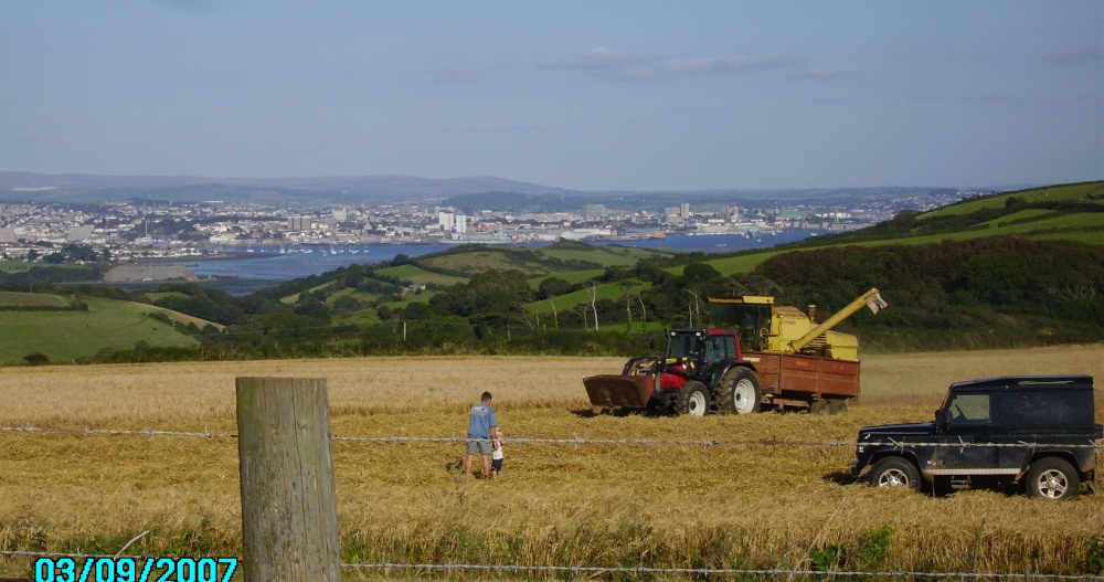 Sea and Fields Overlooking Plymouth, Devon