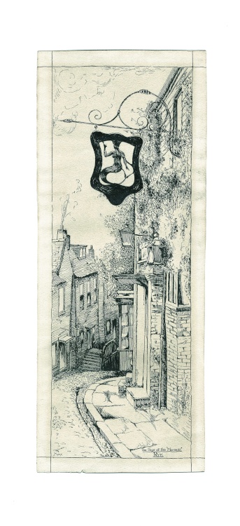 The Sign of The Mermaid Rye. Pen Sketch 1929