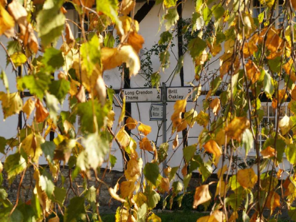 Signpost, centre of Chilton, Buckinghamshire