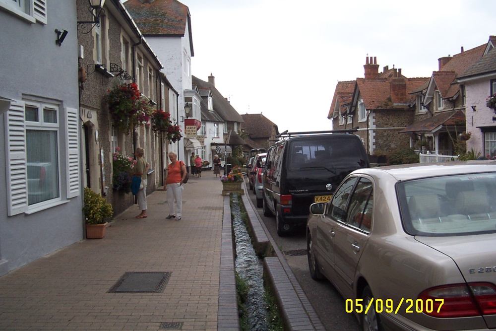 The main street in Beer, Devon