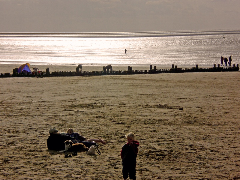 Late afterrnon on Hunstanton beach in Norfolk