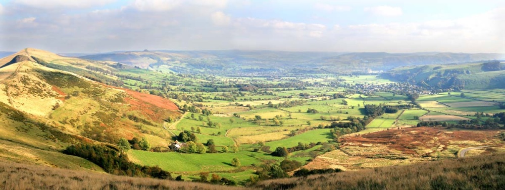 Panorama from Mam Tor photo by John Godley