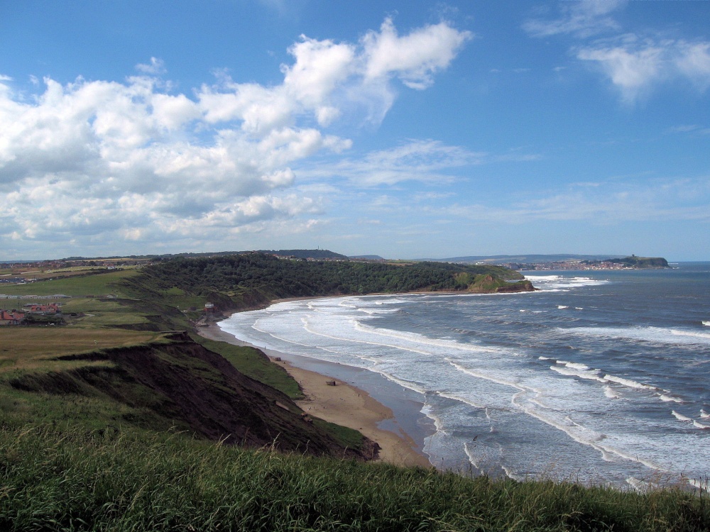 On the Cleveland way across Cayton Bay to Scarborough