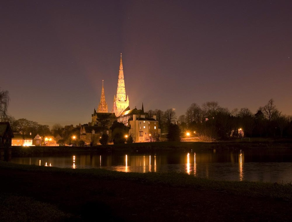 Lichfield Cathedral at Night photo by John Godley