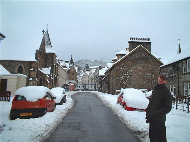 Photograph of Chapel street, Aberfeldy, Perth & Kinross, in winter