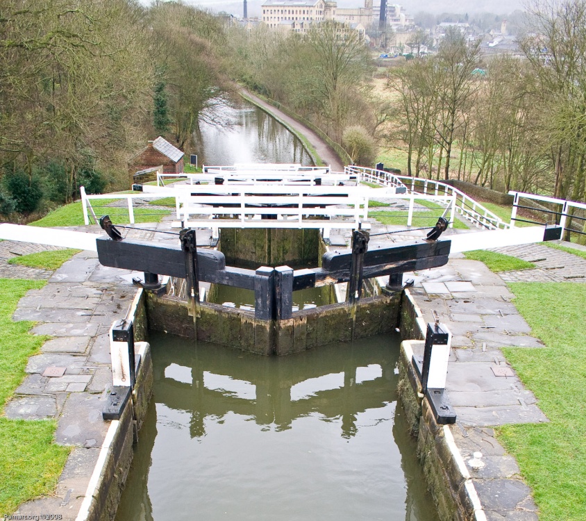 The Five rise locks, Bingley, West Yorkshire