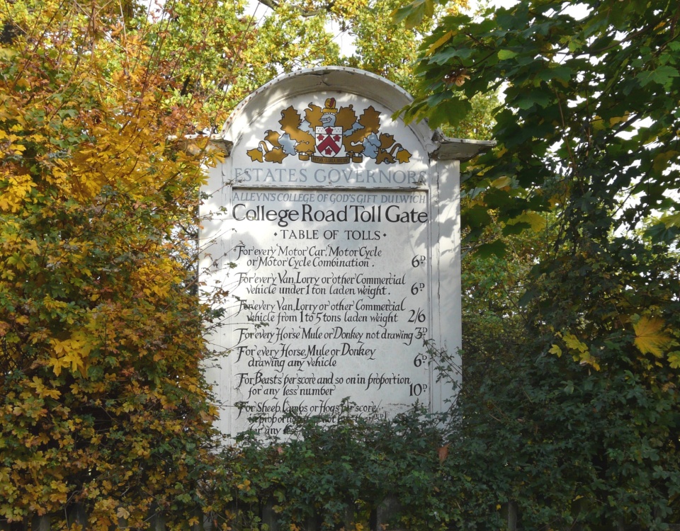 The Old Prices for the Toll Gate, Dulwich,  Greater London