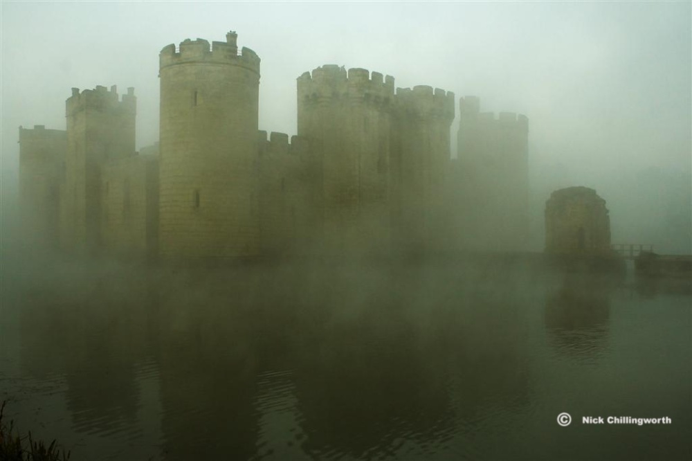 Rising Through The Mist, Bodiam Castle, Robertsbridge, East Sussex photo by Nick Chillingworth Lrps