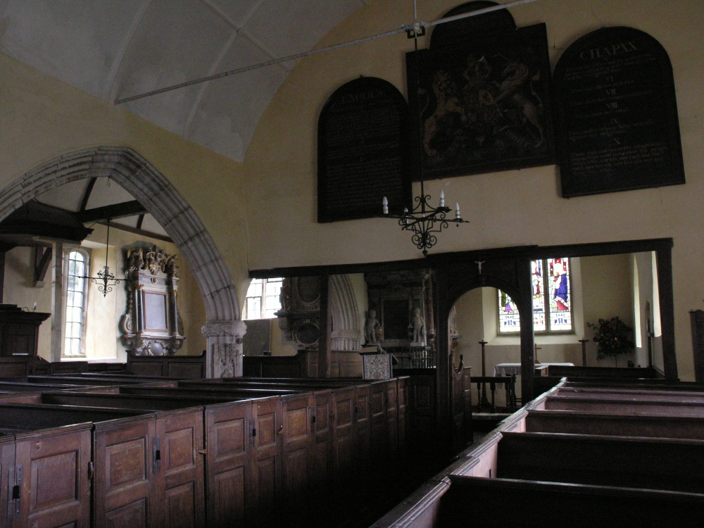 Photograph of Molland Church, box pews