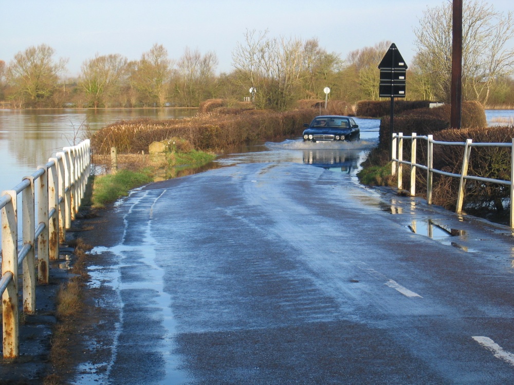 Braving the floods, Castle Eaton, Wiltshire