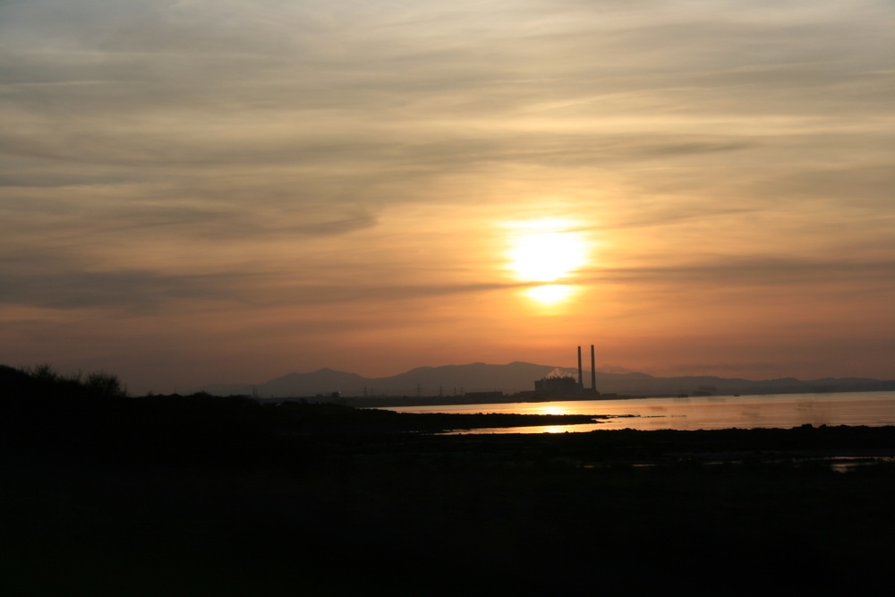 Sunset over PowerStation, North Berwick, East Lothian, Scotland