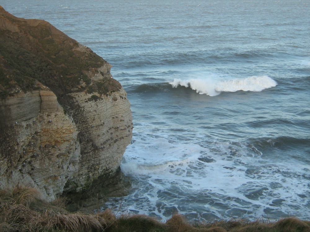 Incoming waves, Flamborough, East Riding of Yorkshire