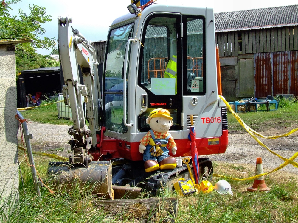 Bob the builder, Scarecrow Festival, Ellerker, East Riding of Yorkshire
