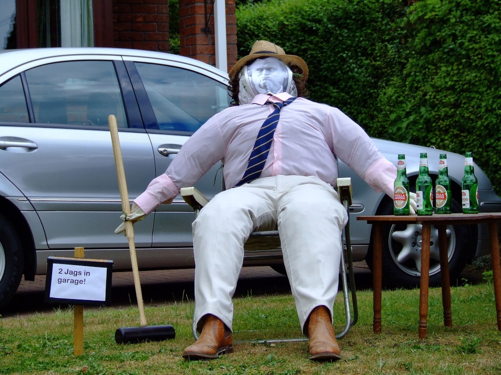 A man well known in Hull, Scarecrow Festival, Ellerker, East Riding of Yorkshire