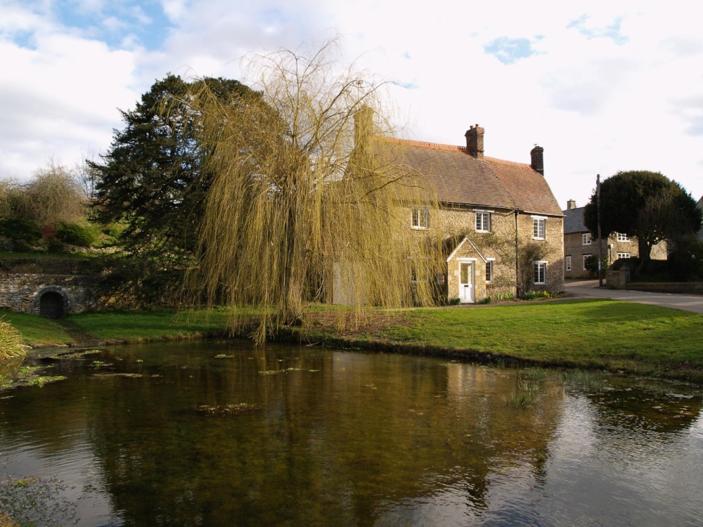 Village green and pond, Souldern, Oxon.