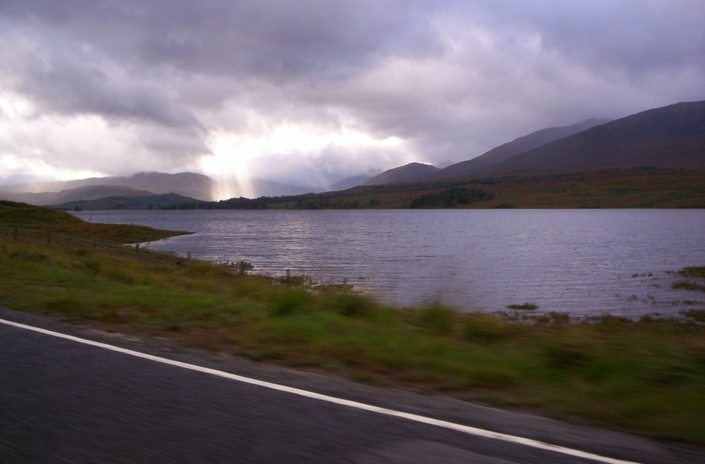 The sun comes through