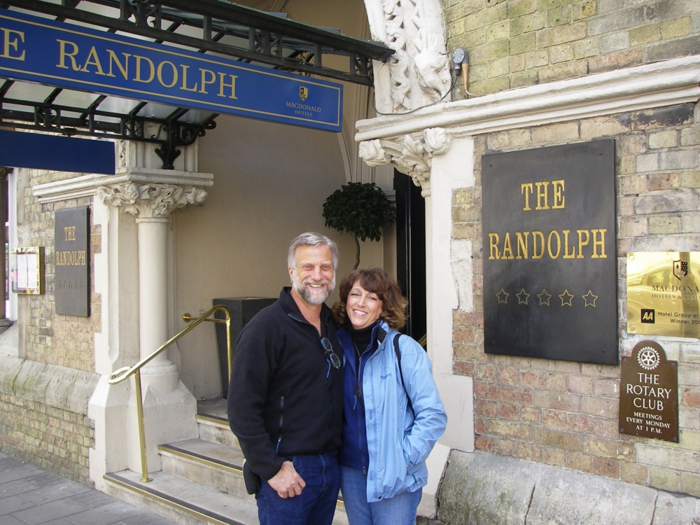 In front of the Randolph Hotel