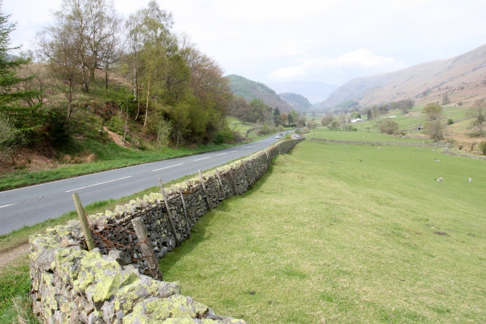 Roadside scene, Thirlmere. Looking towards St Johns in the Vale
