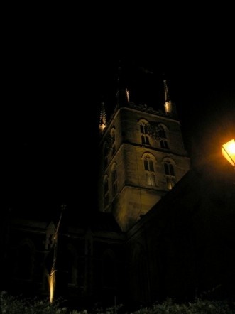 London church at night