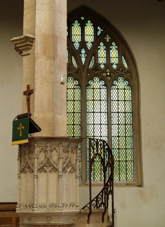 Inside the parish church, Northleach, Gloucs.