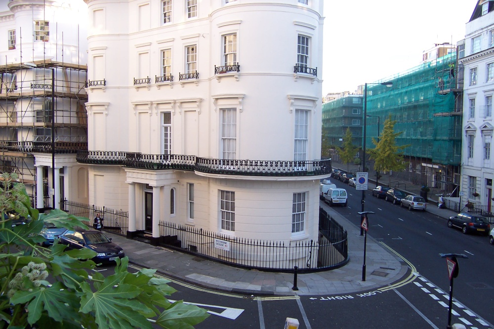 Photograph of Bldg. across Westbourne Terrace from our hotel