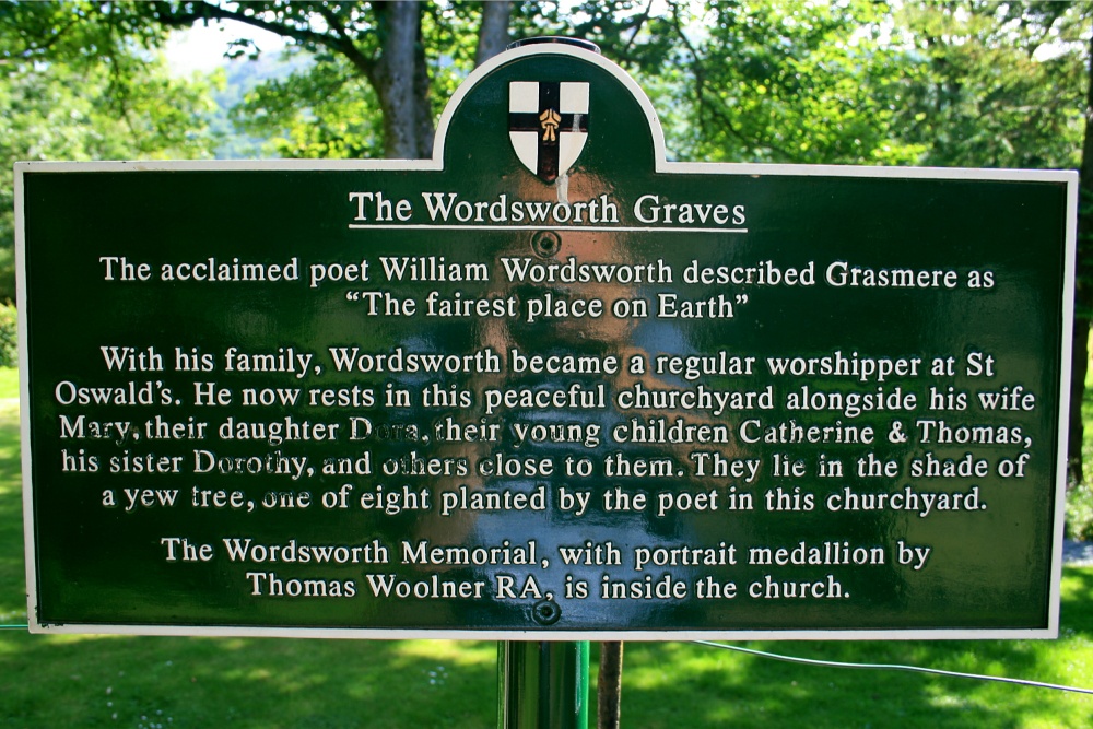 The Wordsworth Memorial Plaque, Grasmere Church.