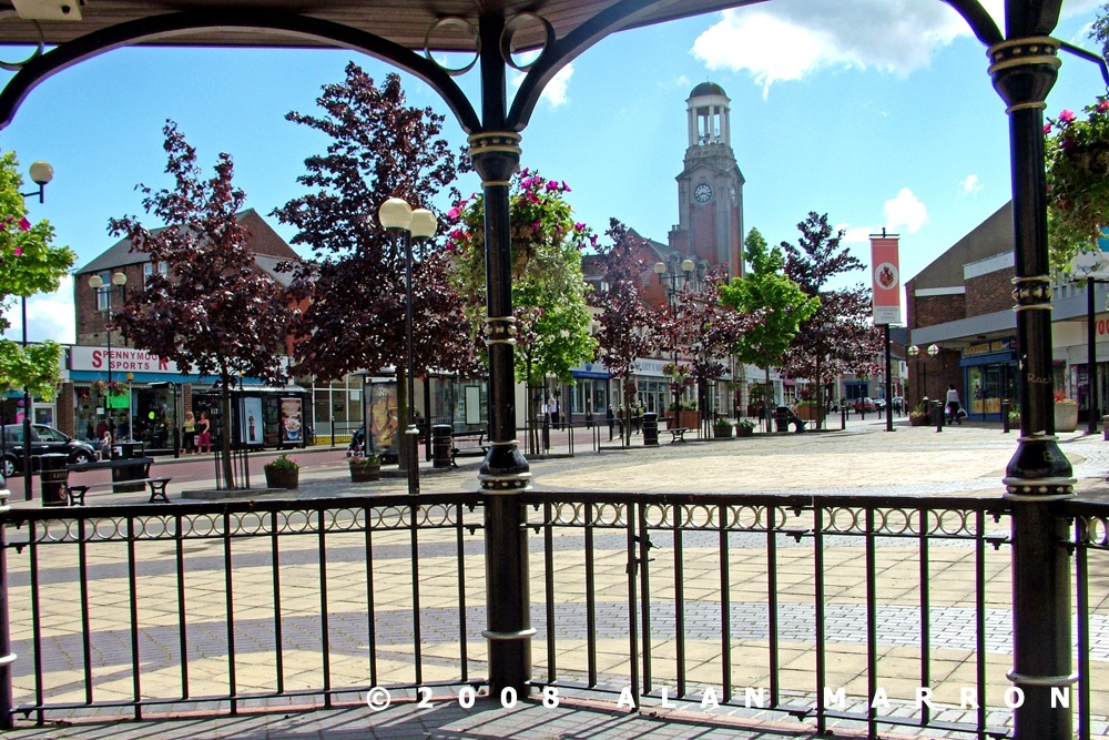 Photograph of Spennymoor Town Hall and clock tower