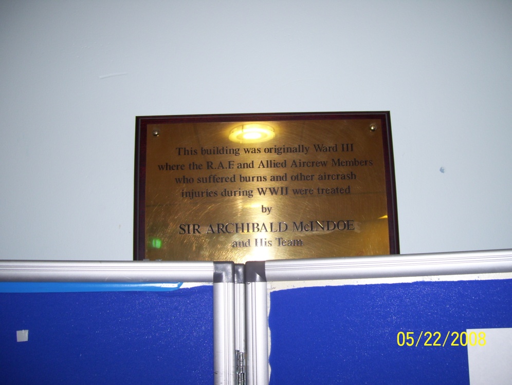 Plaque in cafeteria Queen Victoria Hospital