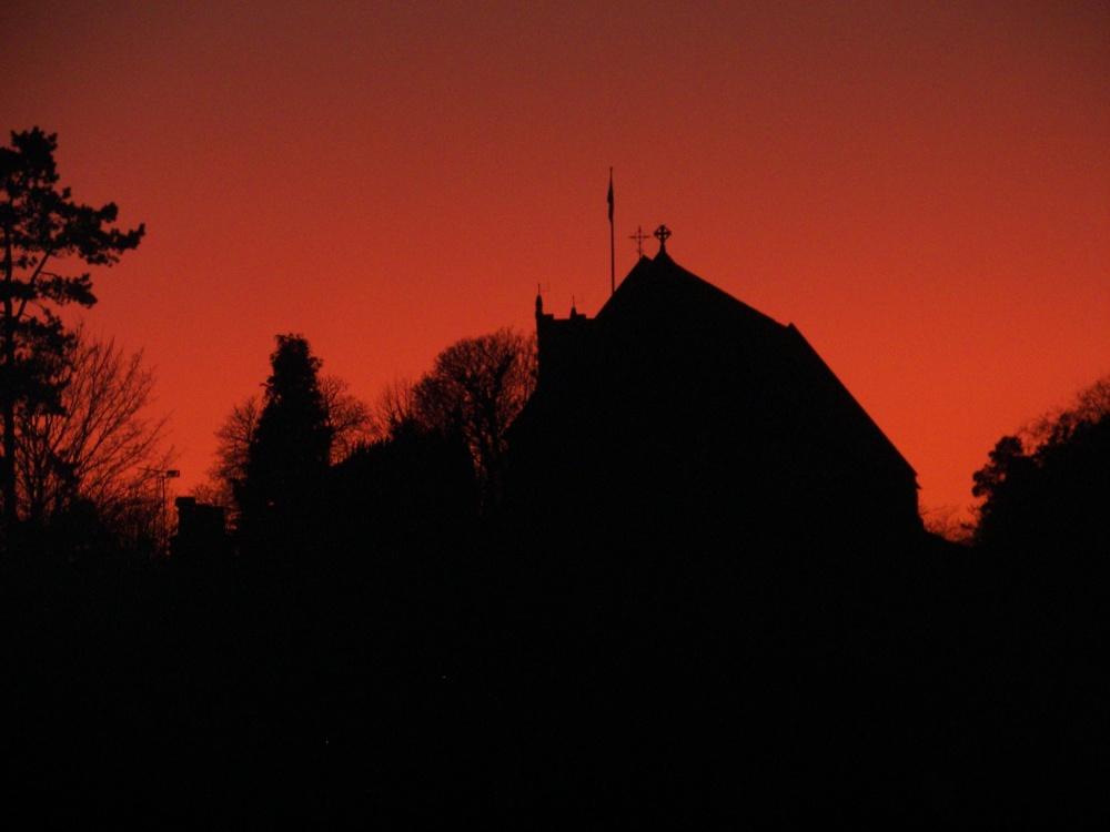 Photograph of St Mary’s Priory Church, Tutbury at Sunset
