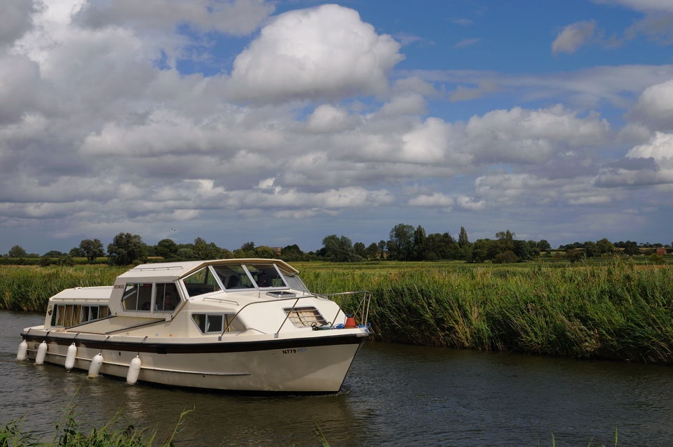 Boats moored on a Broad in Norfolk