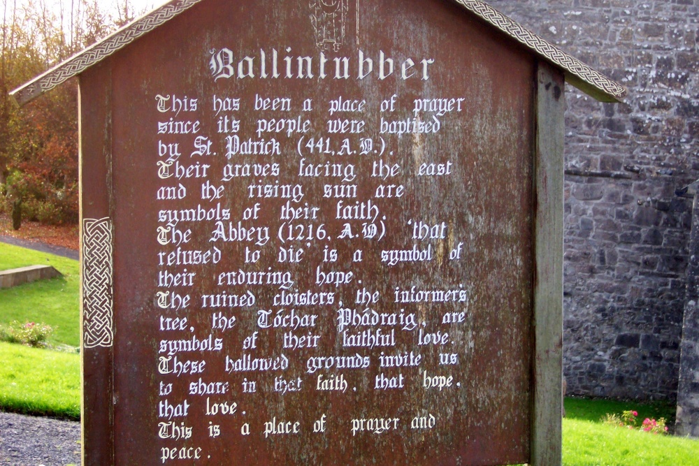 Ballintubber Abbey Interpretive Sign