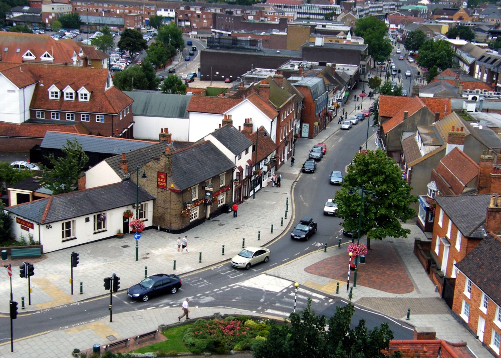 The High Street viewed from the Holy Trinity Church Tower